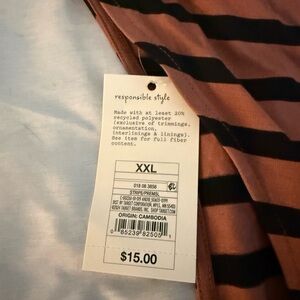 a new day Rust and Black Striped Tee